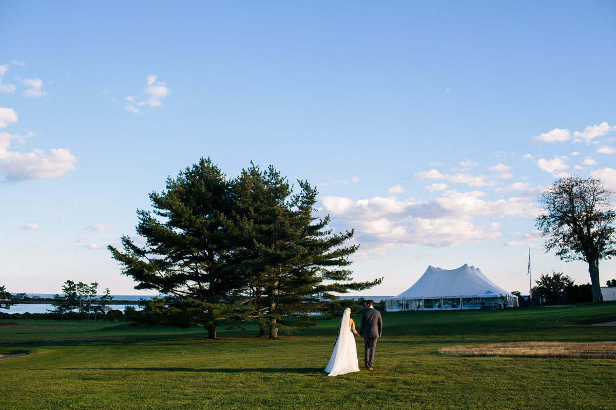 Liam & Ginna heading to reception tent